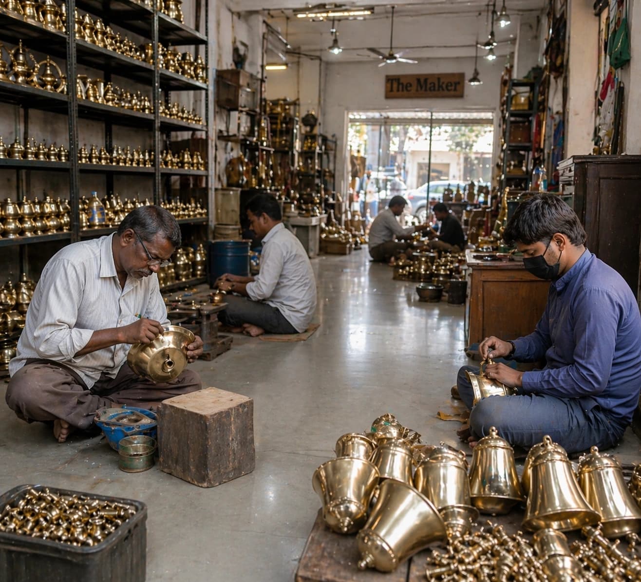 Brass handicraft workshop in Moradabad India — The Maker